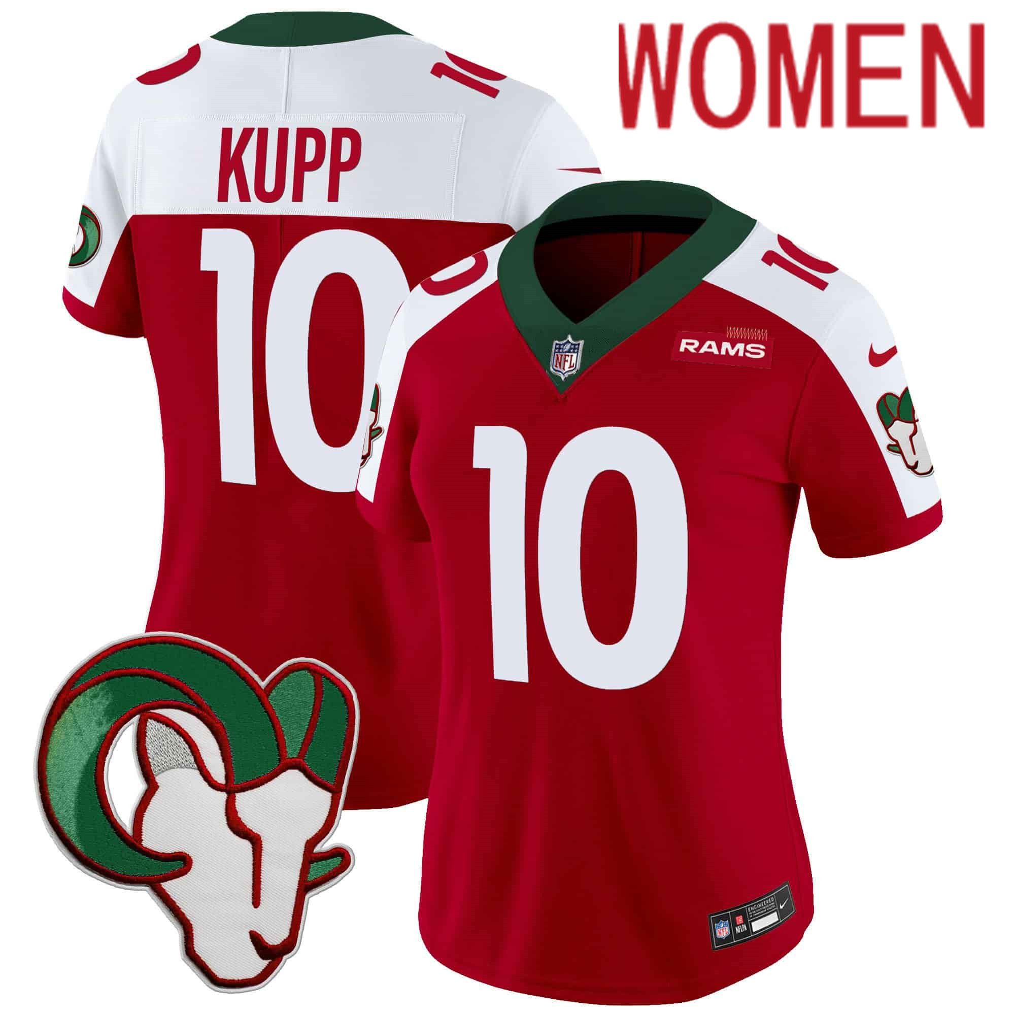 Women Los Angeles Rams #10 Kupp Red 2024 Nike Mexico Vapor Limited NFL Jersey